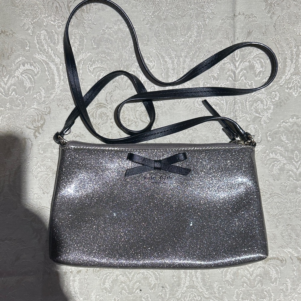 Kate Spade Glittery Silver Crossbody Bag